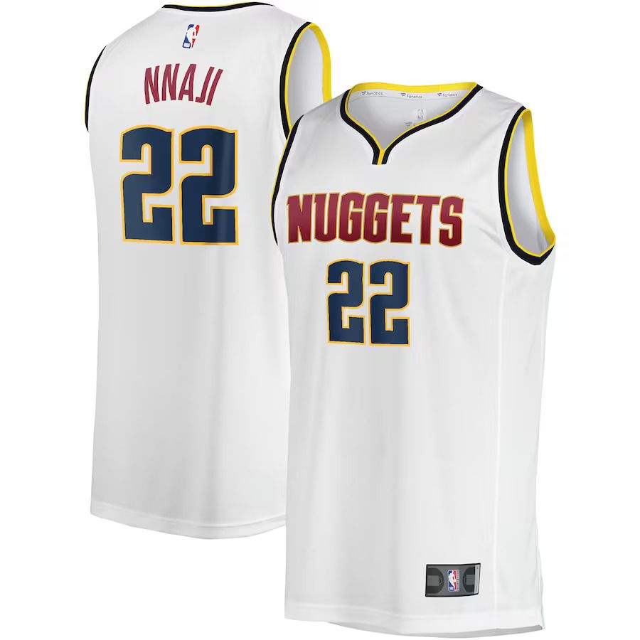 Men Denver Nuggets #22 Zeke Nnaji Fanatics Branded White Fast Break Player NBA Jersey->denver nuggets->NBA Jersey